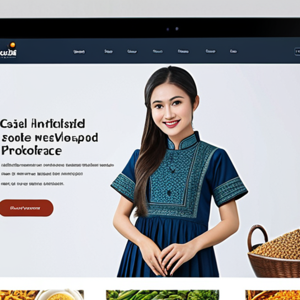 태국의 인터넷 문화 - Thriving Thai E-commerce**
"A bustling online marketplace interface showcasing various Thai product...