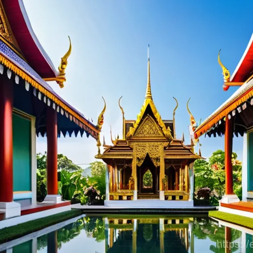 태국의 예술적 건축물 - Here are three image generation prompts in English, detailing various aspects of Thai architecture: