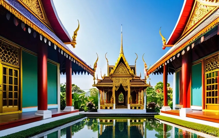 태국의 예술적 건축물 - Here are three image generation prompts in English, detailing various aspects of Thai architecture: