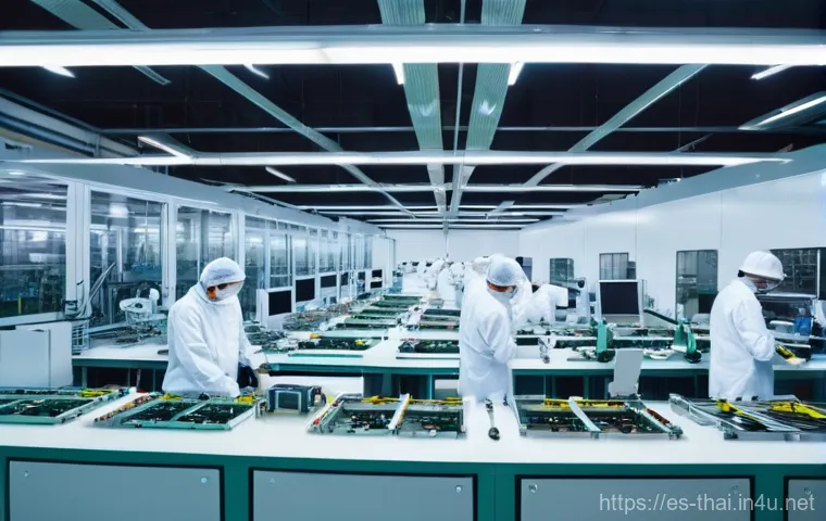 태국의 수출 품목 - Image Prompt 1: High-Tech Electronics Assembly in Thailand**