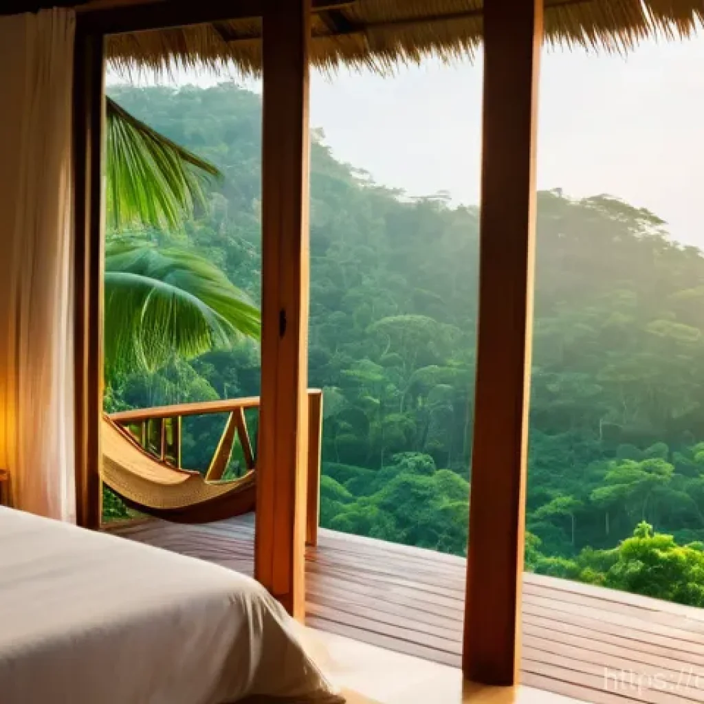 태국의 환경 친화적 리조트 - **Prompt 1: Serene Morning in a Thai Eco-Bungalow.**
    A peaceful, soft-lit scene of a person in t...