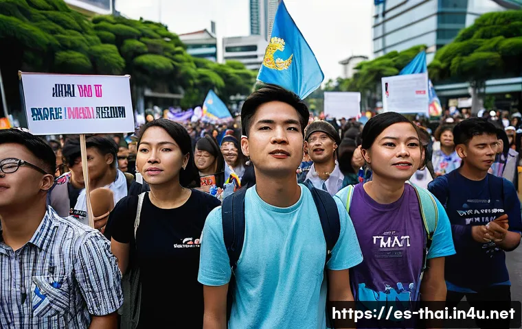 태국의 최신 정치 이슈 - **Prompt 1: The Pulse of Youthful Change in Thailand**
    "A vibrant, dynamic scene of young Thai a...