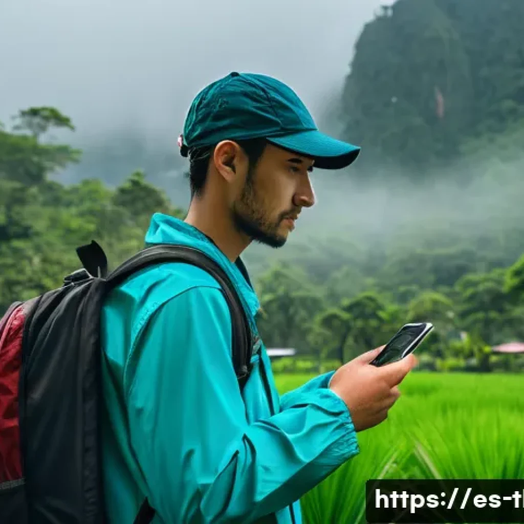 태국 비행기 티켓 예매 - A detailed scene of a Spanish-speaking traveler preparing for a budget trip to Thailand during the r...