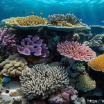 Home 22 태국의 해양 생물 연구 - A high-resolution underwater scene showcasing a sleek, modern underwater drone exploring a vibrant c...