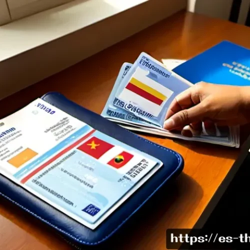 Home 17 태국 유학 준비 팁 - Photorealistic editorial scene of a Spanish university student preparing for study abroad in Thailan...